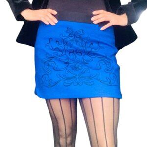 Angora and rabbit hair Cobalt blue sweter small